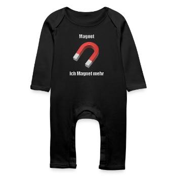 Magnet Meme T-Shirt – Funny German Sayings S - Baby Organic Romper - black - Front