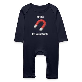 Magnet Meme T-Shirt – Funny German Sayings S - Baby Organic Romper - navy - Front