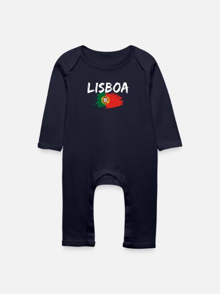 Lisboa Portugal Lissabon - Baby Bio Strampler - Navy