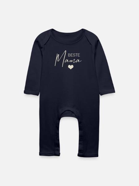 Beste Mama - Baby Bio Strampler - Navy