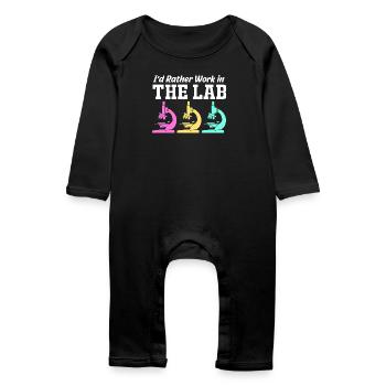 Laboratory Biology Chemistry Microscope Laboratory - Baby Organic Romper - black - Front