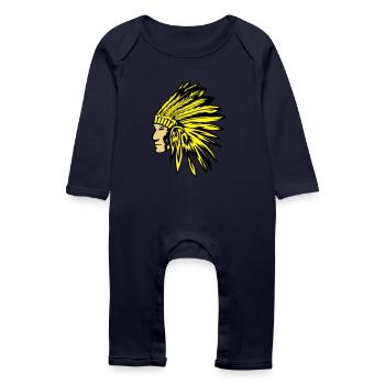 indianer - Grenouillère bio Bébé - marine - Devant