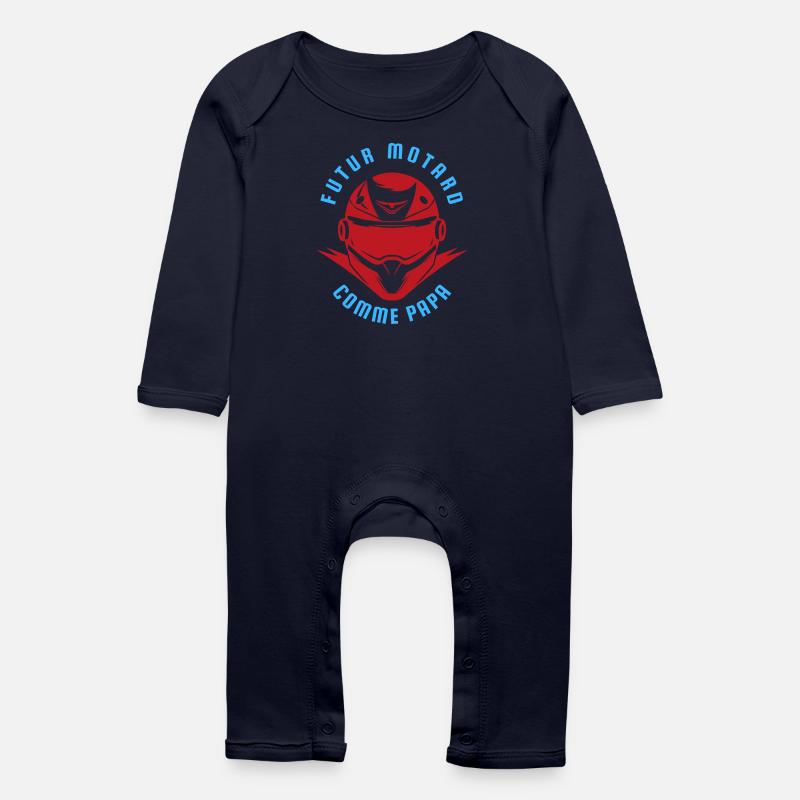 Futur Motard Comme Papa - Grenouillère bio Bébé - marine