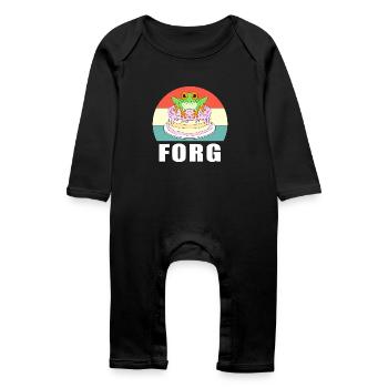Frog Tree Frog - Baby Organic Romper - black - Front