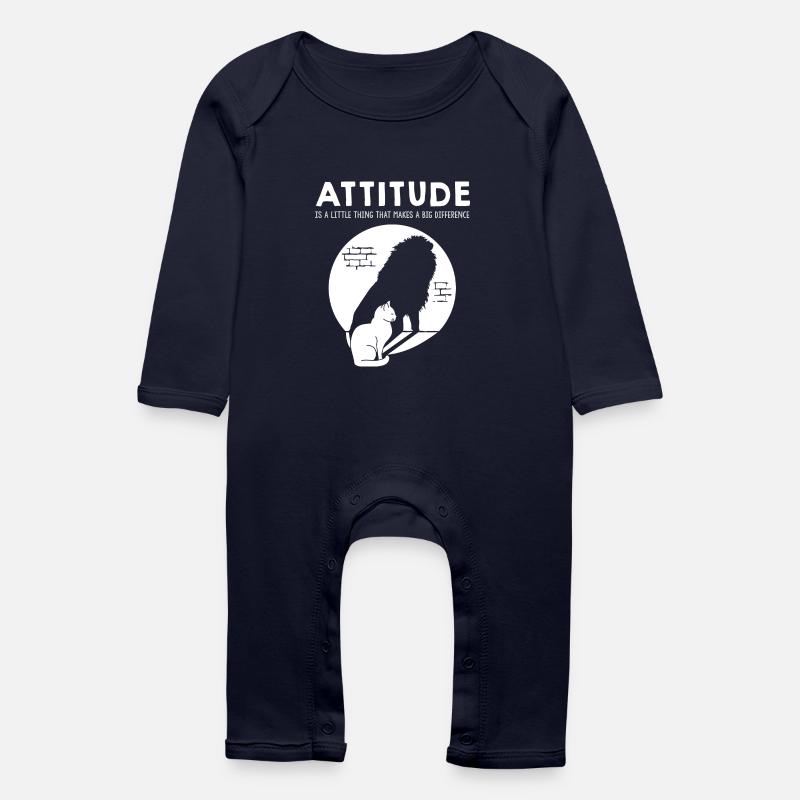 Attitude - Cat - Grenouillère bio Bébé - marine