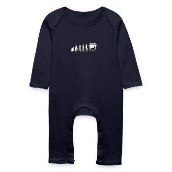 Bus driver shirt evolution bus driver - Baby Organic Romper - navy - Front