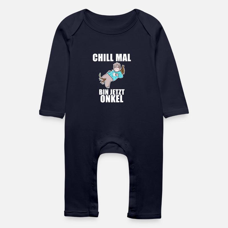 Neffe Onkel Geschenk - Baby Bio Strampler - Navy