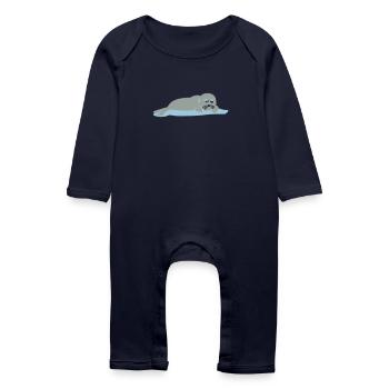 seehund 2 - Baby Bio Strampler - Navy - Vorne
