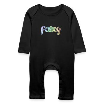 Fairy romantic writing - Baby Organic Romper - black - Front