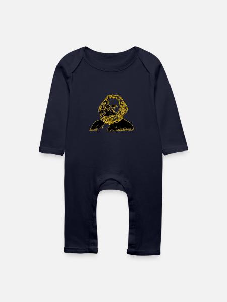 Karl Marx - Baby Bio Strampler - Navy