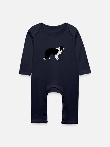 Border Collie - Baby Bio Strampler - Navy