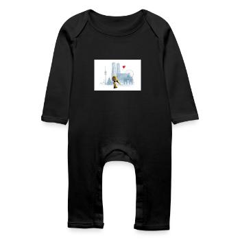 Münchner Kindl avec Munich Skyline - Grenouillère bio Bébé - noir - Devant