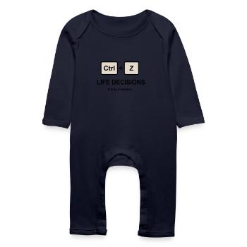 Ctrl + Z Life Decisions - Baby Organic Romper - navy - Front