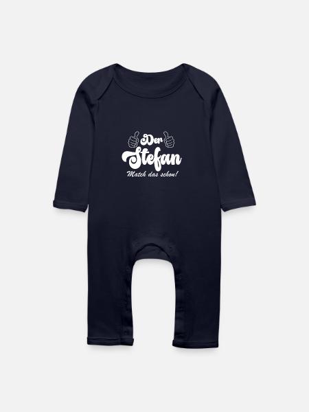der Stefan match das schon - Baby Bio Strampler - Navy