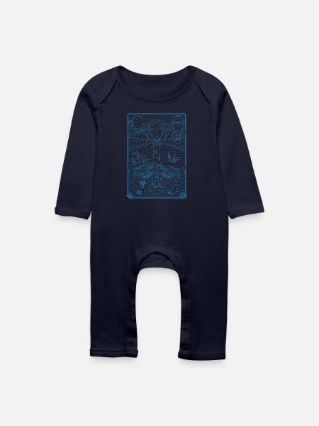 Old school Tattoo - Baby Bio Strampler - Navy