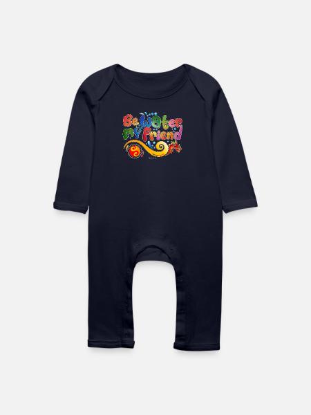 Hommage an Bruce Lee - Baby Bio Strampler - Navy