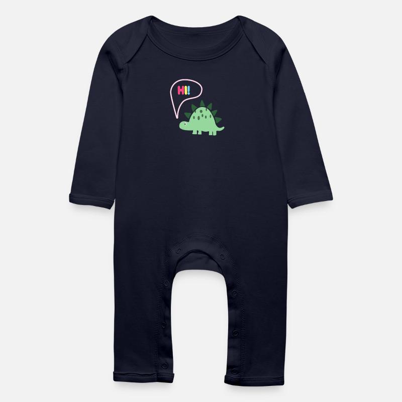 Hi Dino - Geschenkidee - Kindermode - Baby Bio Strampler - Navy