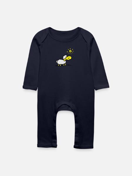 Schäfchen Sonne 3 - Baby Bio Strampler - Navy