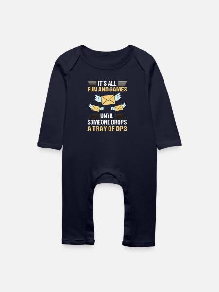 Post Poststempel Postbote - Baby Bio Strampler - Navy