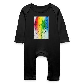 Splashes of paint - Baby Organic Romper - black - Front
