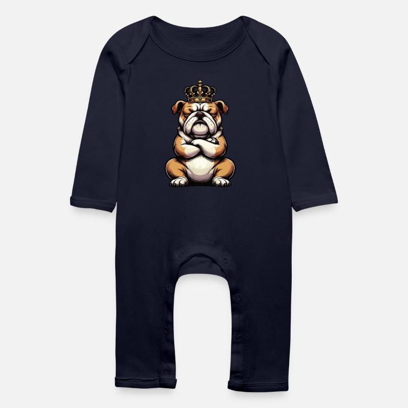 Bouledogue anglais Bully Bully Propriétaire Bullyfan - Grenouillère bio Bébé - marine