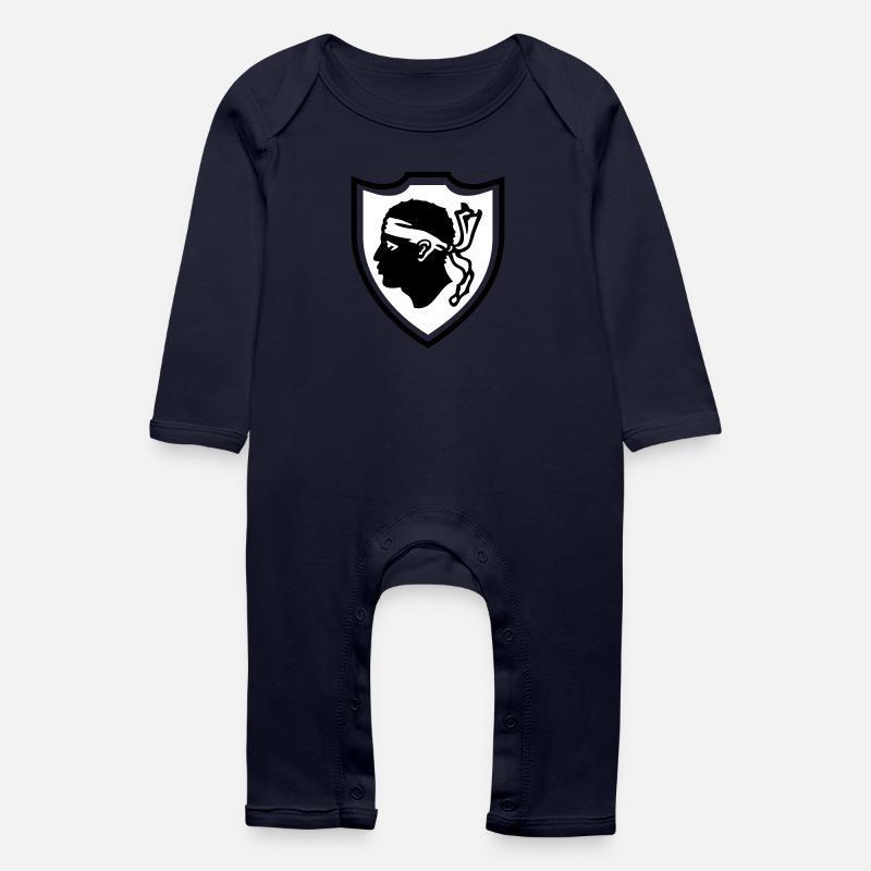 Ecusson Corse - Grenouillère bio Bébé - marine