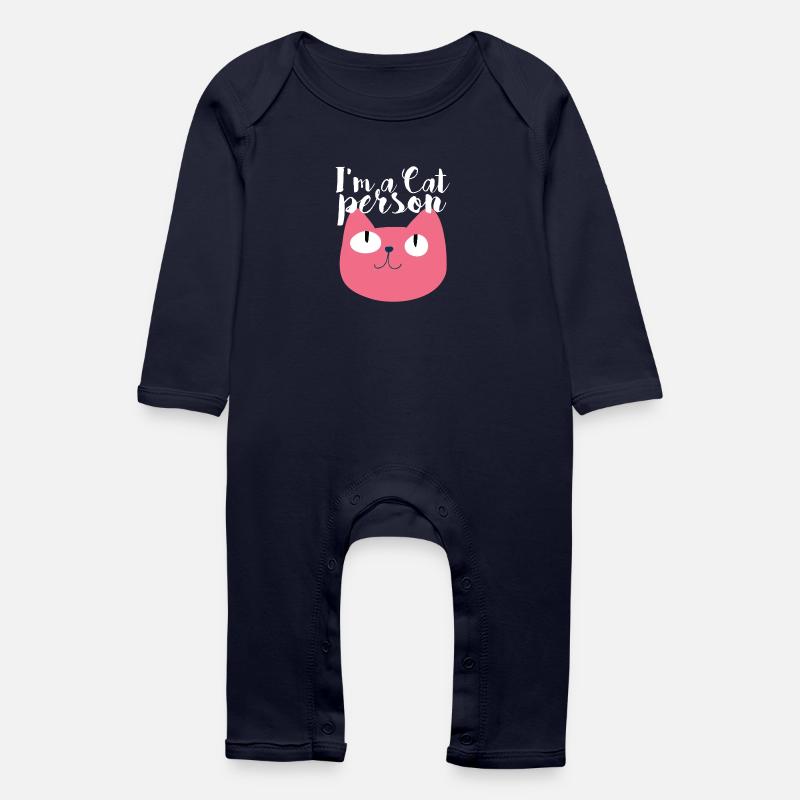 Funny cat - Baby Organic Romper - navy