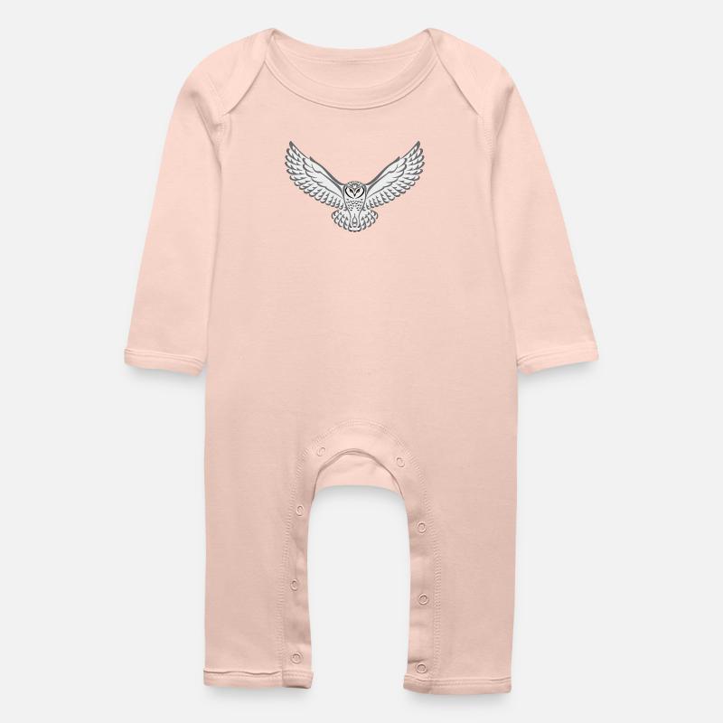Stammes-Schnee-Eule - Baby Bio Strampler - Kristallrosa