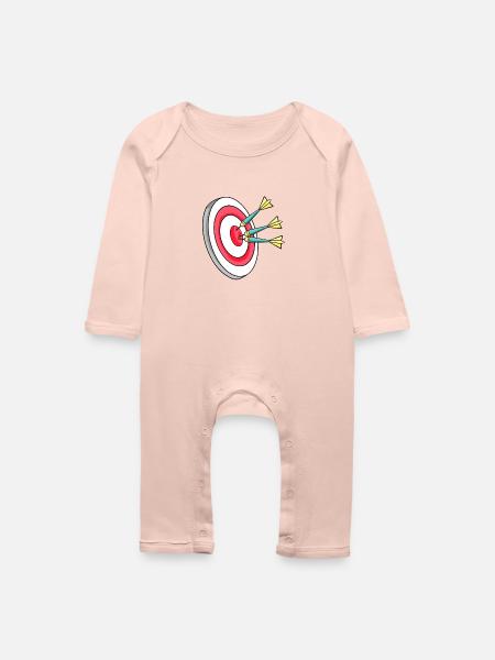 Dartscheibe Dart Darts - Baby Bio Strampler - Kristallrosa