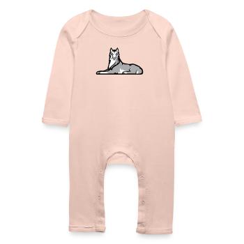 Chechen Lone Wolf - Baby Organic Romper - crystal pink - Front