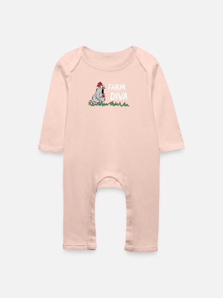 farm diva chicken hen - Baby Bio Strampler - Kristallrosa