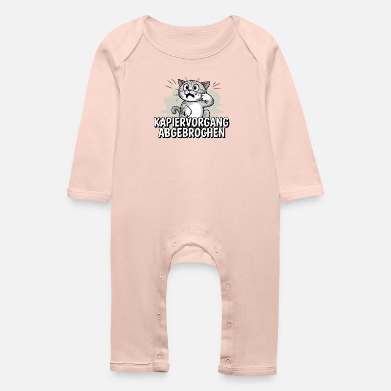 Processus de copie abandonné – chat confus - Grenouillère bio Bébé - rose cristal