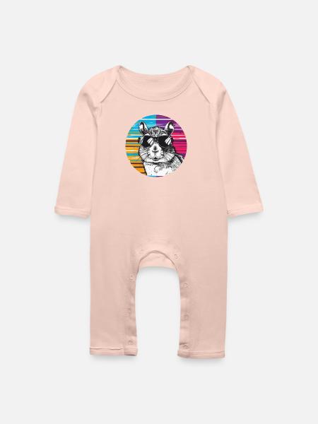 Hamster mit Sonnenbrille - Baby Bio Strampler - Kristallrosa