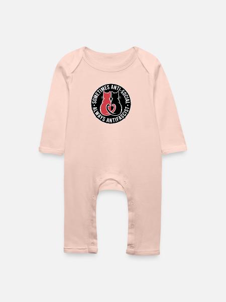 Anti Social Antifa - Antifascist Merch - Baby Bio Strampler - Kristallrosa