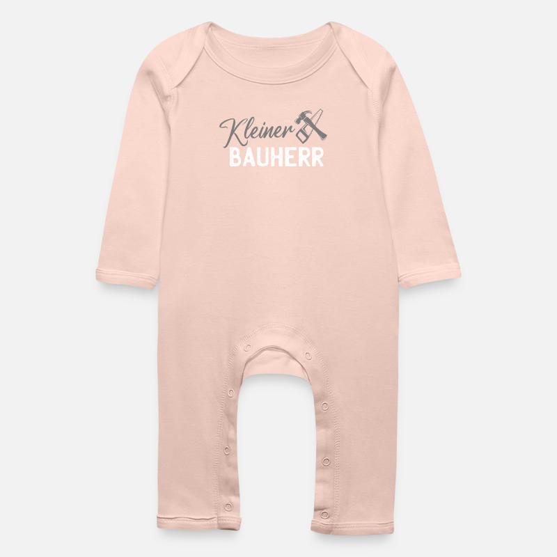 Small Builder Tool Design - Baby Organic Romper - crystal pink