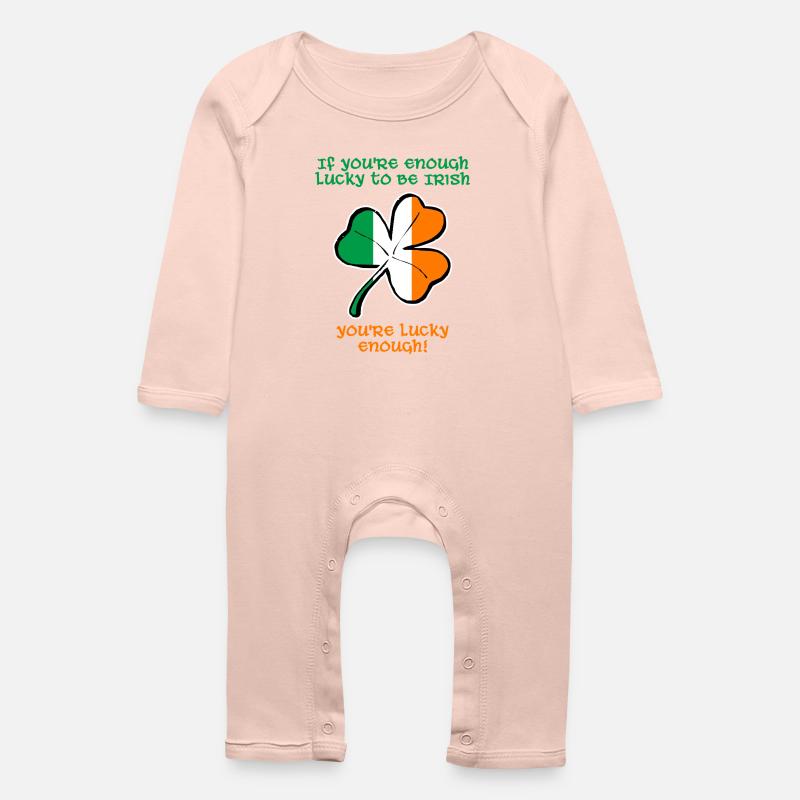 Glücklicherweise bin ich Ire. - Baby Bio Strampler - Kristallrosa