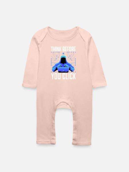Hacker-Hacker-Hacker-Programmierer Linux Cybersicherheitsdaten - Baby Bio Strampler - Kristallrosa