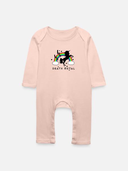 Death Metal Einhorn - Baby Bio Strampler - Kristallrosa