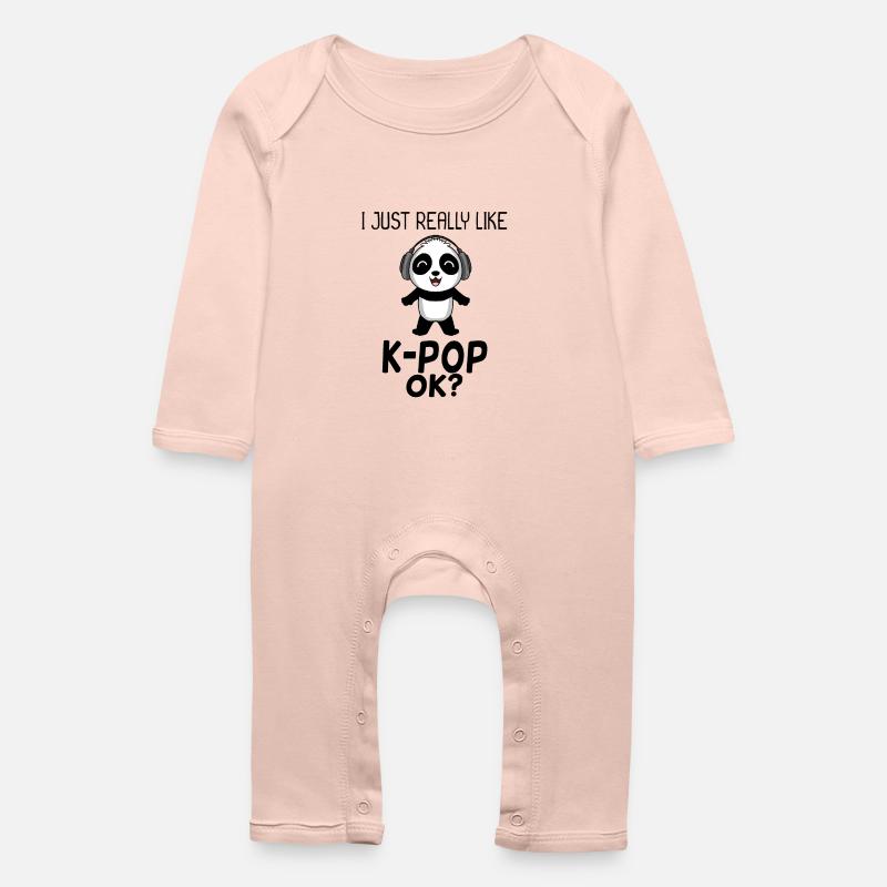 k Pop Spruch Panda - Baby Bio Strampler - Kristallrosa