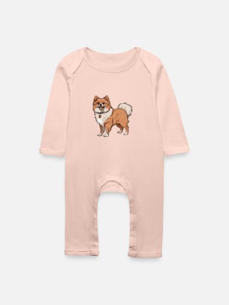Pomeranian Hund - Baby Bio Strampler - Kristallrosa