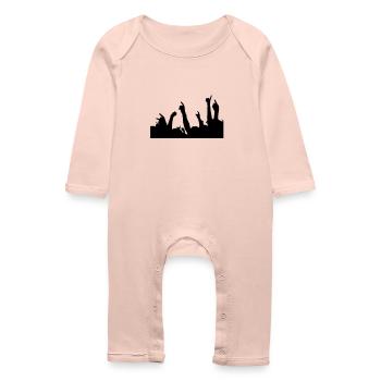 doigts métalliques - Grenouillère bio Bébé - rose cristal - Devant