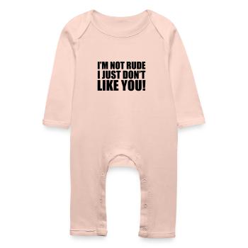 I'm Not Rude - Baby Organic Romper - crystal pink - Front