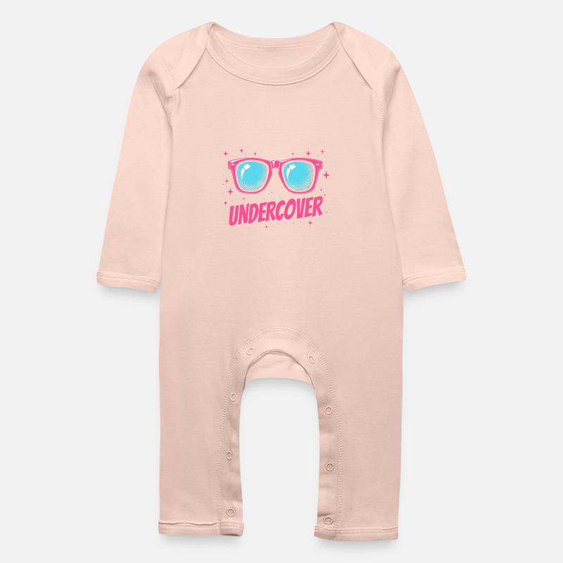 Undercover Speech - Lustiges Kostüm mit Sonnenbril - Baby Bio Strampler - Kristallrosa