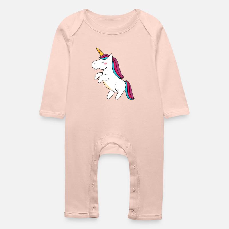 Einhorn - Baby Bio Strampler - Kristallrosa