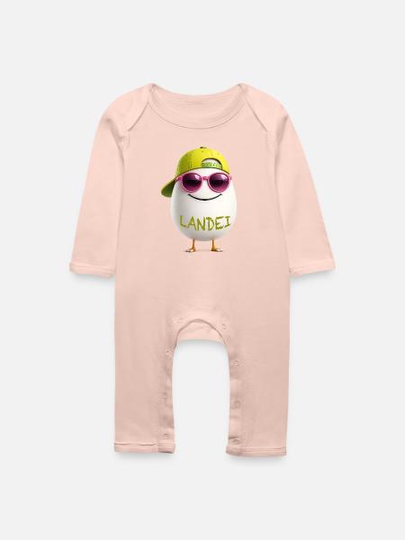 Landei mit Neon Sonnenbrille - Baby Bio Strampler - Kristallrosa