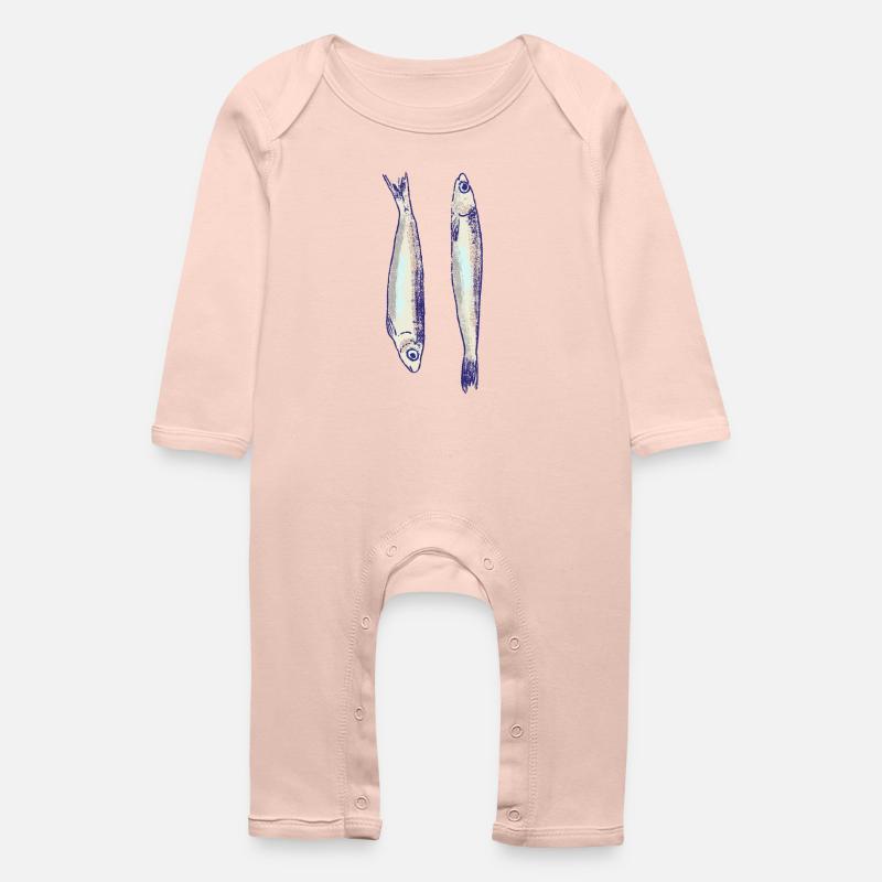 Deux sardines - Grenouillère bio Bébé - rose cristal