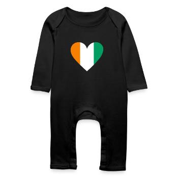 Ivory Coast Heart - Baby Organic Romper - black - Front