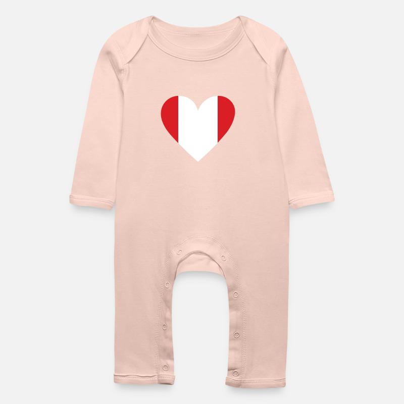 Peru Heart - Baby Bio Strampler - Kristallrosa