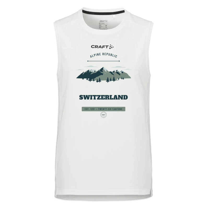 Switzerland-mærke på en craft rush 2.0 singlet