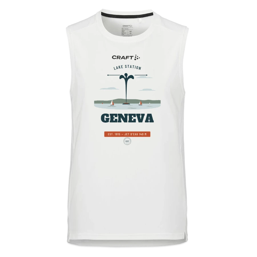 Geneva badge on a craft rush 2.0 singlet, white